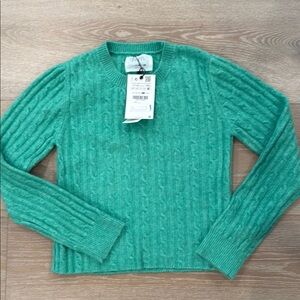 Green Cable Knit Sweater